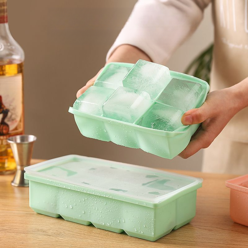 Silikonform, lebensmittelecht, Würfelform zum Schnellgefrieren mit Deckel, kreative DIY-Eiswürfelform für die Hausbar_voghion.com