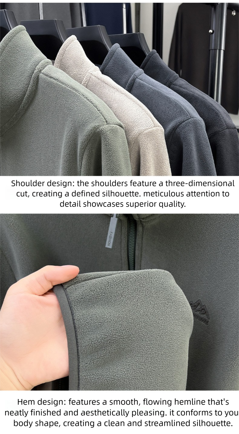 Herren Samt Cardigan Jacke Doppelseitiges Fleece Für Herbst_voghion.com