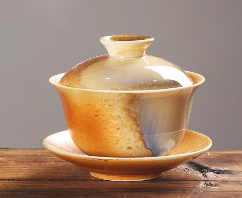 Ceramic Kung Fu Set Change Three Talents Bowl Single Wood-fired Household Gaiwan Wood Kiln Tea Cup Light Luxury Style_voghion.com