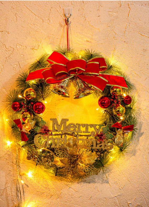 Dekorativer Kranz, Foto-Requisite, Szenenaufbau, Rebe, Weihnachtsbaum-Ornament, periphere Wand-/Türbehang_voghion.com