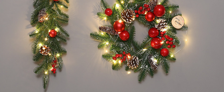 Decorative Ornaments Garland Rattan Circle Tree Door Wall Hanging Mall Hotel Lobby Glowing Scene Arrangement_voghion.com