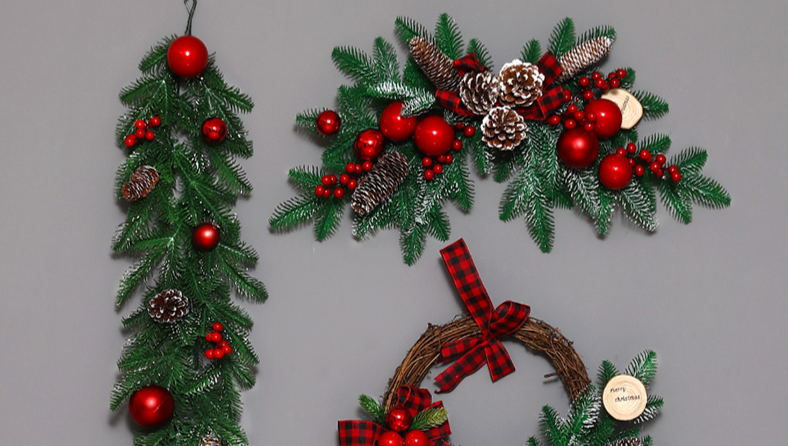 Decorative Ornaments Garland Rattan Circle Tree Door Wall Hanging Mall Hotel Lobby Glowing Scene Arrangement_voghion.com