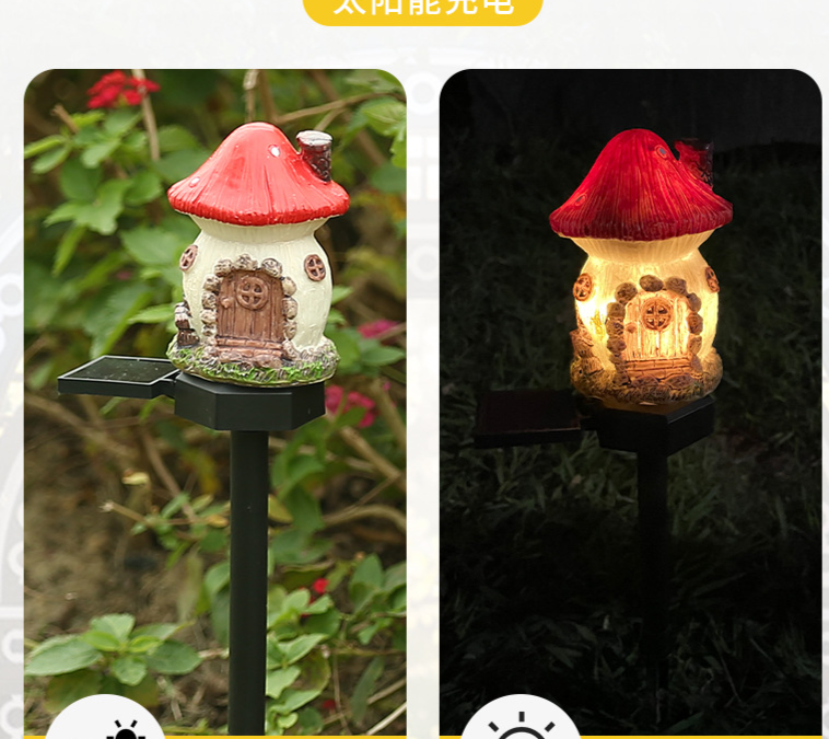 Solarbetriebene Gartenleuchte aus Kunstharz für Terrasse, Garten, Außenbereich, wasserdicht, für stimmungsvolle Gartengestaltung, Rasen, Haus, mit Erdungsstecker_voghion.com