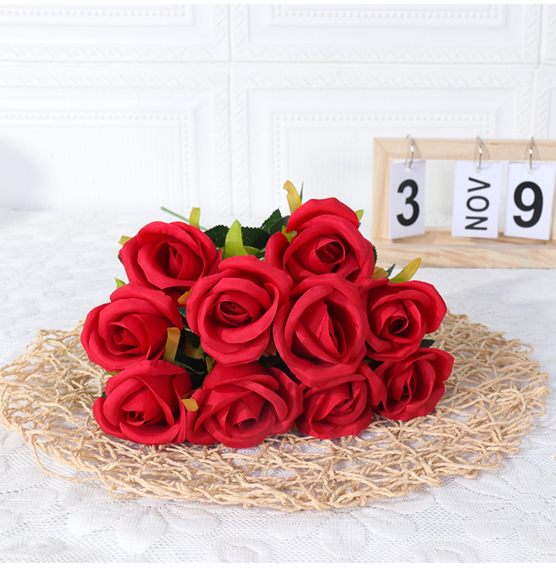 Flor artificial de rosa decoração para sala e mesa de jantar_voghion.com