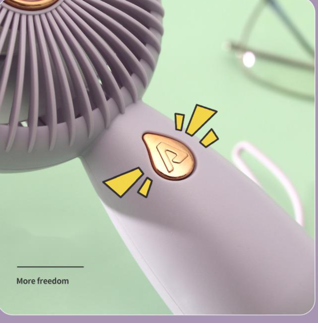 Minimalist Handheld With LED Portable Small USB Rechargeable Electric Fan_voghion.com