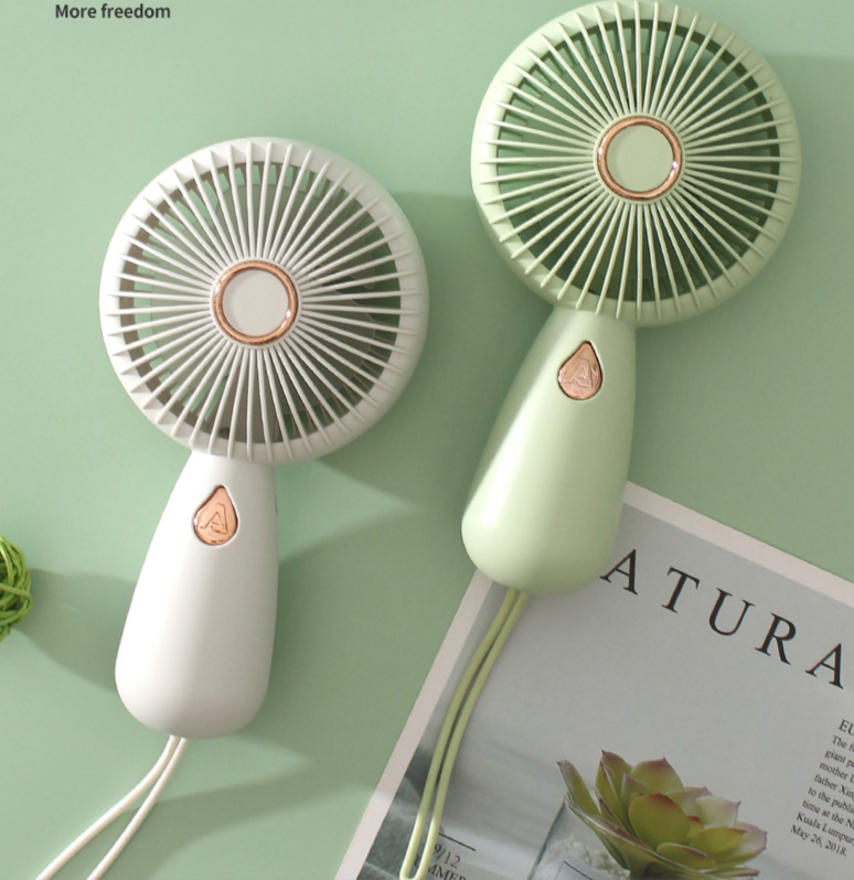 Minimalist Handheld With LED Portable Small USB Rechargeable Electric Fan_voghion.com