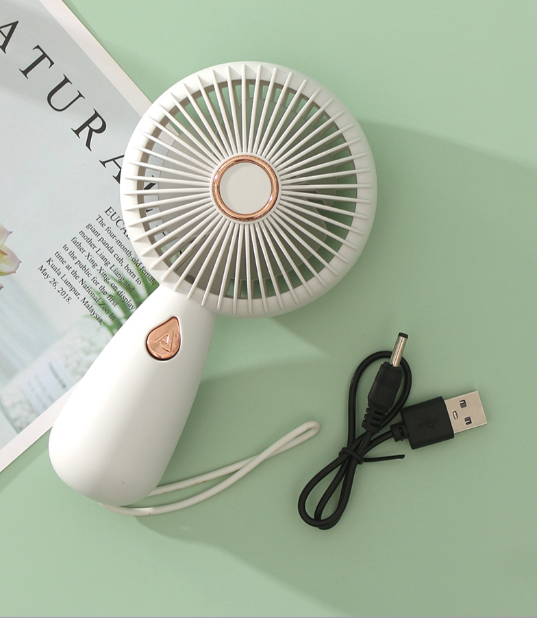 Minimalist Handheld With LED Portable Small USB Rechargeable Electric Fan_voghion.com