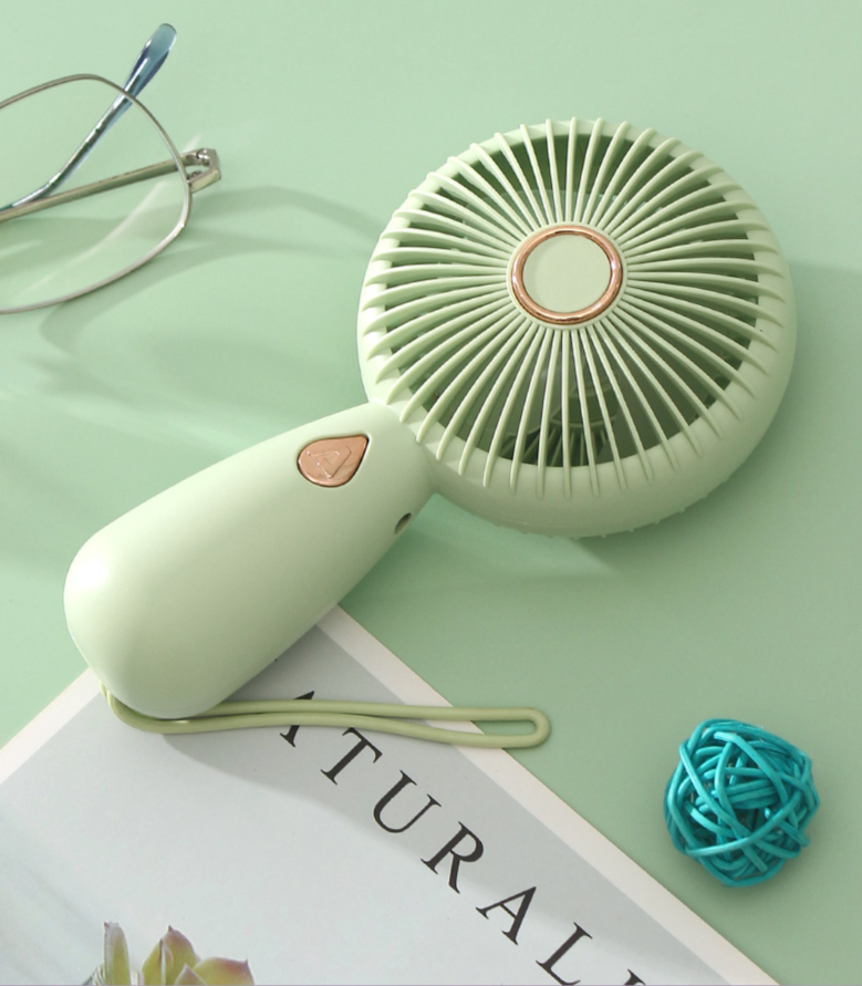 Minimalist Handheld With LED Portable Small USB Rechargeable Electric Fan_voghion.com