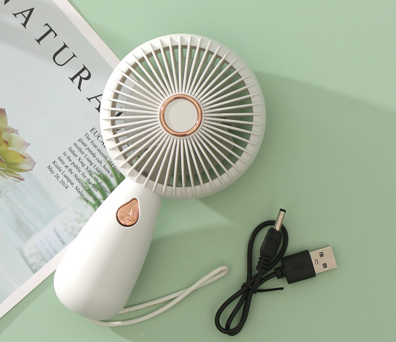 Minimalist Handheld With LED Portable Small USB Rechargeable Electric Fan_voghion.com