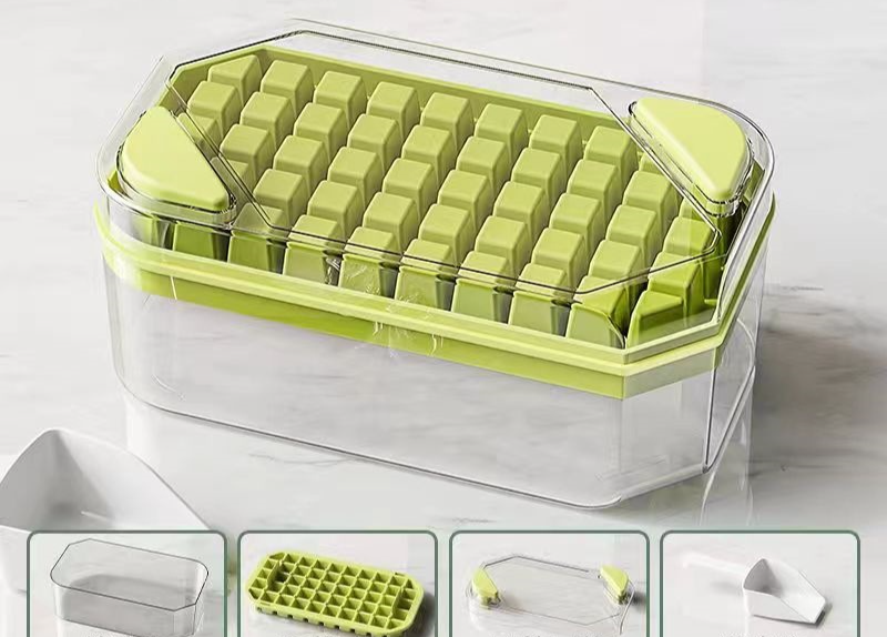 Large-capacity Cube Mold Press-out Ice Trays, Food-grade Household And Storage Box With Lid, Refrigerator Ice-making_voghion.com