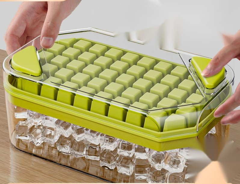 Ice Cube Tray With Lid For Freezer Large Capacity Mould Container_voghion.com