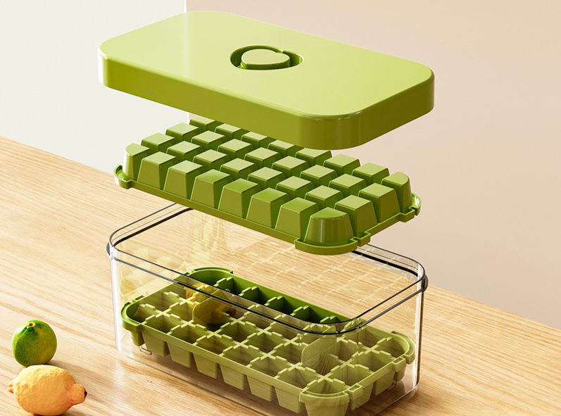 Mold DIY Maker Home Cube Tray With Lid Square Grid Storage Ice Making Kit_voghion.com