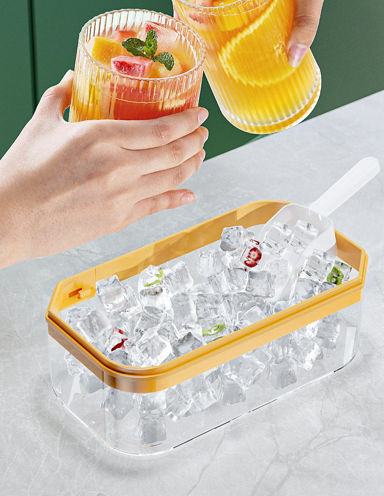 Ice Cube Tray With Lid For Freezer Large Capacity Mould Container_voghion.com