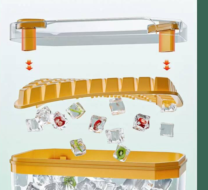 Ice Cube Tray With Lid For Freezer Large Capacity Mould Container_voghion.com