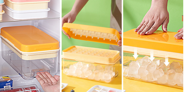 Household Commercial Magic Cube Mold Storage Box Silicone Ice Tray Quick Freezing_voghion.com