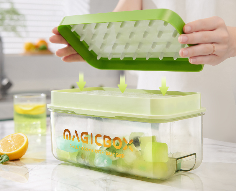 Household Commercial Magic Cube Mold Storage Box Silicone Ice Tray Quick Freezing_voghion.com