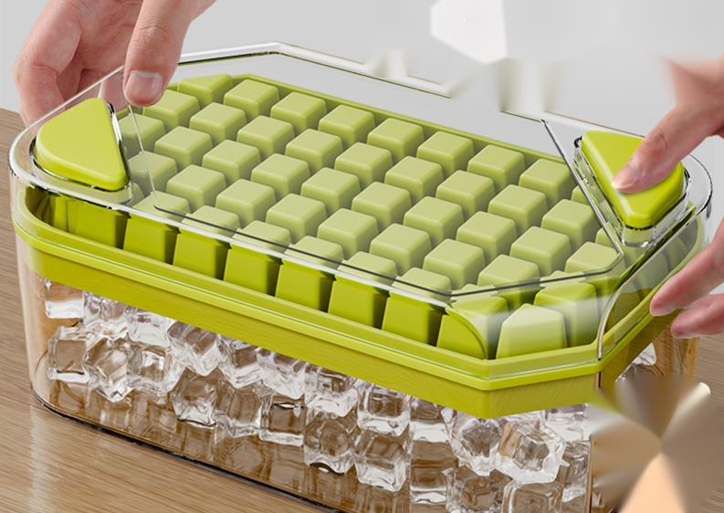 Large-capacity Cube Mold Press-out Ice Trays, Food-grade Household And Storage Box With Lid, Refrigerator Ice-making_voghion.com