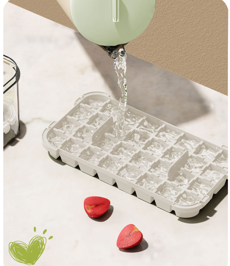 Mold DIY Maker Home Cube Tray With Lid Square Grid Storage Ice Making Kit_voghion.com
