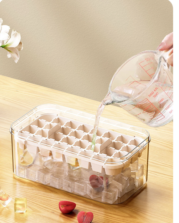 Mold DIY Maker Home Cube Tray With Lid Square Grid Storage Ice Making Kit_voghion.com