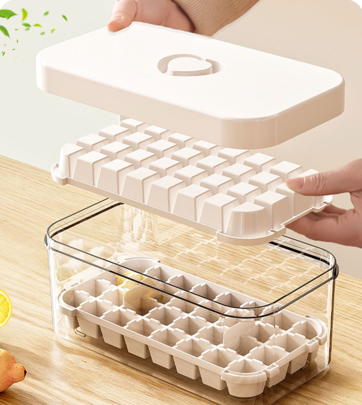 Mold DIY Maker Home Cube Tray With Lid Square Grid Storage Ice Making Kit_voghion.com