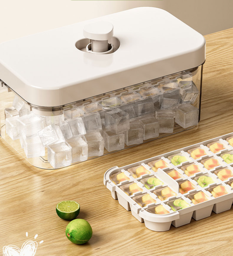 Mold DIY Maker Home Cube Tray With Lid Square Grid Storage Ice Making Kit_voghion.com