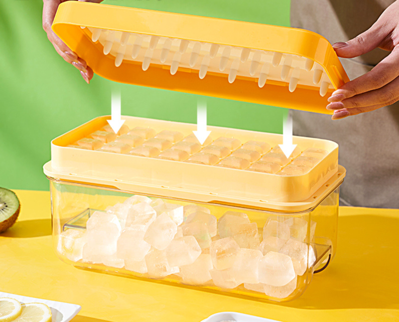 Household Commercial Magic Cube Mold Storage Box Silicone Ice Tray Quick Freezing_voghion.com