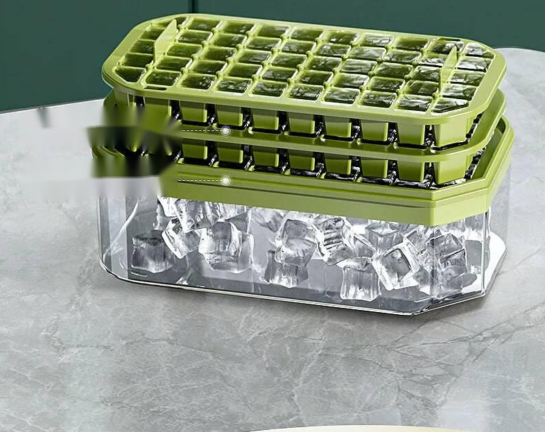 Ice Cube Tray With Lid For Freezer Large Capacity Mould Container_voghion.com
