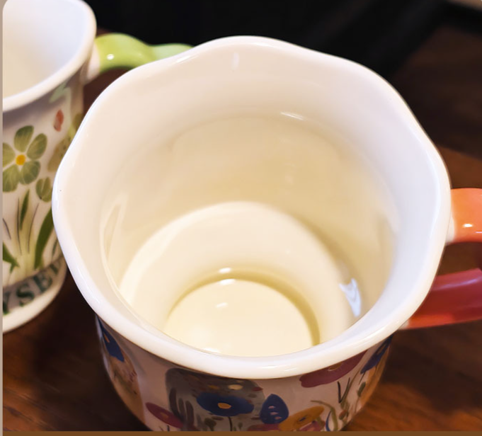 Floral Ceramic Mug Unique Design Coffee Cup Birthday Gift Idea_voghion.com