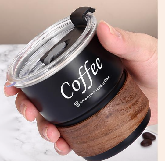 304 Edelstahl Kaffeebecher, tragbarer Bierbecher mit hochwertiger Schutzhülle und Verbrühungsschutz für Outdoor-Aktivitäten wie Camping und Camping._voghion.com