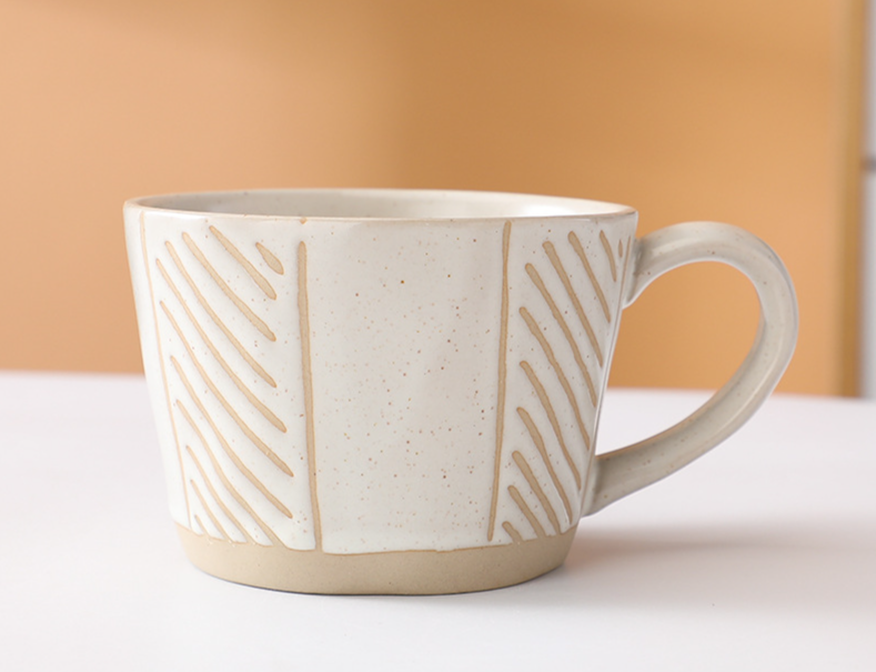 Japanese-style Hand-painted Mug A Unique Design, Niche Rustic Ceramic With Underglaze Decoration, Breakfast Milk Coffee_voghion.com
