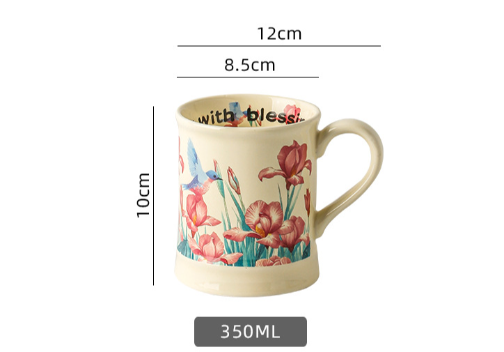 Keramik Kaffeetasse Mit Blumenmuster Für Büro Und Zuhause_voghion.com