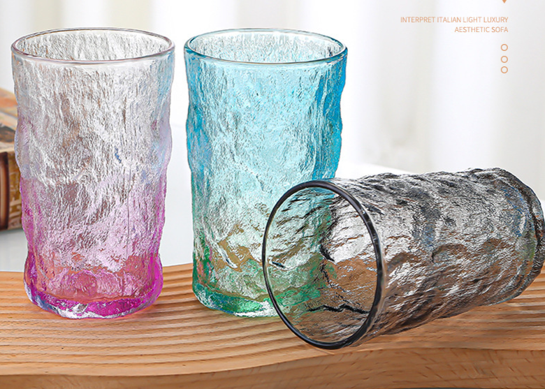 Summer Cup With An Ins-style Glacier Pattern, High-end Japanese Hammered Water Cup, Niche Whiskey Glass_voghion.com