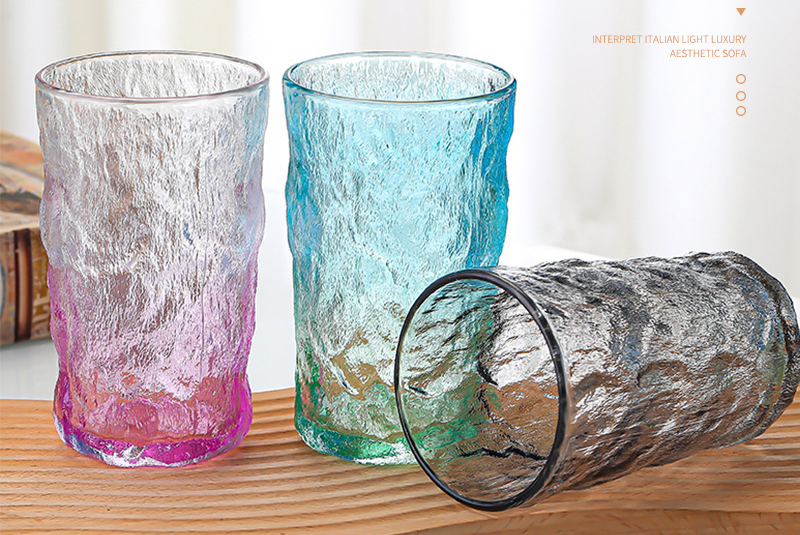 Glacier Pattern Glass Cup For Whiskey And Cocktails High End_voghion.com