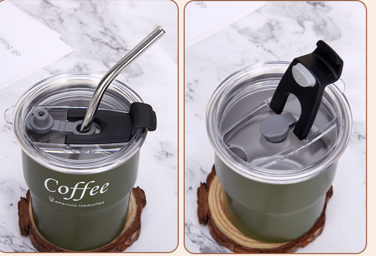 304 Edelstahl Kaffeebecher, tragbarer Bierbecher mit hochwertiger Schutzhülle und Verbrühungsschutz für Outdoor-Aktivitäten wie Camping und Camping._voghion.com