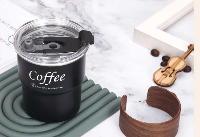 304 Edelstahl Kaffeebecher, tragbarer Bierbecher mit hochwertiger Schutzhülle und Verbrühungsschutz für Outdoor-Aktivitäten wie Camping und Camping._voghion.com