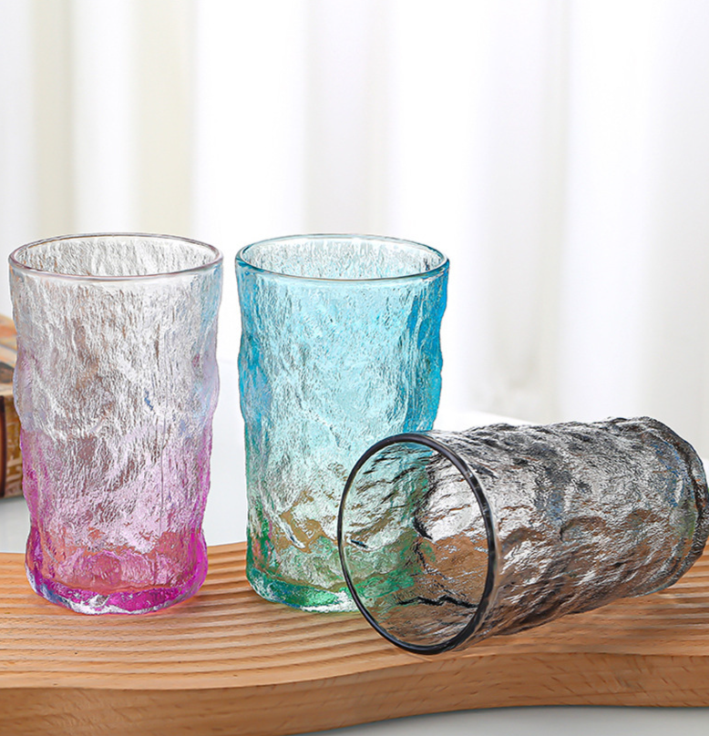 Glacier Pattern Glass Cup For Whiskey And Cocktails High End_voghion.com