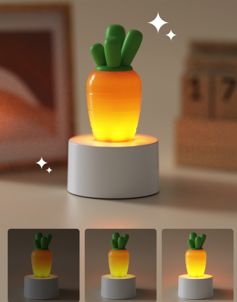 Carrot Led Night Light Rechargeable Bedside Lamp For Children_voghion.com