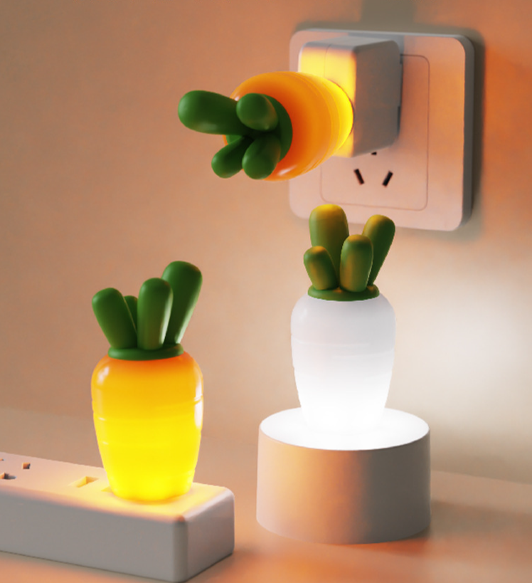 Carrot Led Night Light Rechargeable Bedside Lamp For Children_voghion.com