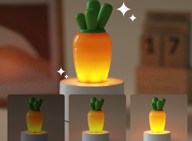 Carrot Led Night Light Rechargeable Bedside Lamp For Children_voghion.com