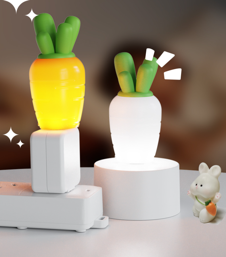 Carrot Led Night Light Rechargeable Bedside Lamp For Children_voghion.com