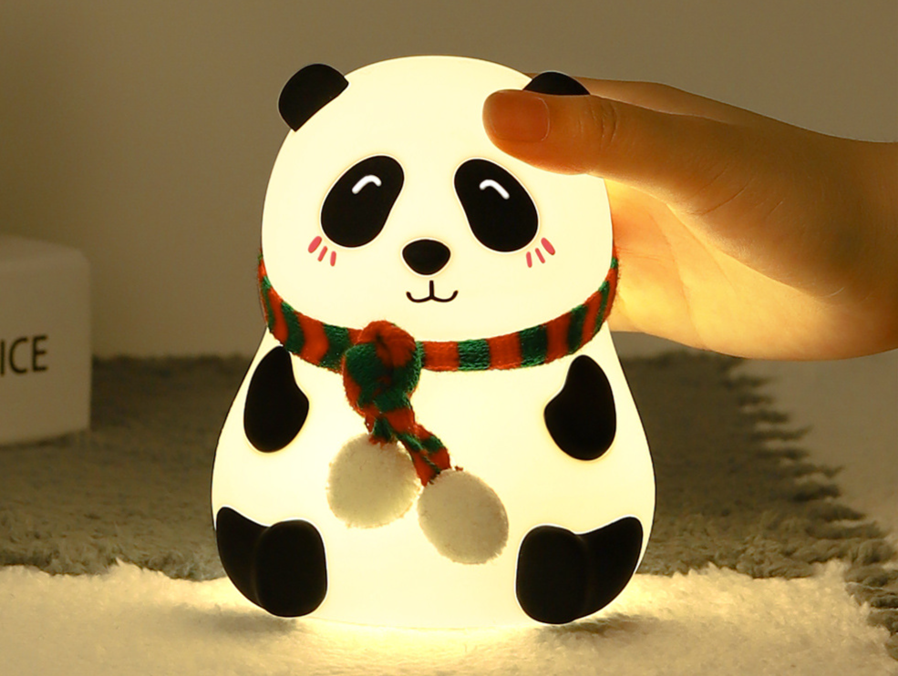 Panda Silicone Tap USB Rechargeable Eye Protection Night Creative Bedside Table Decoration Dormitory LED Light For_voghion.com