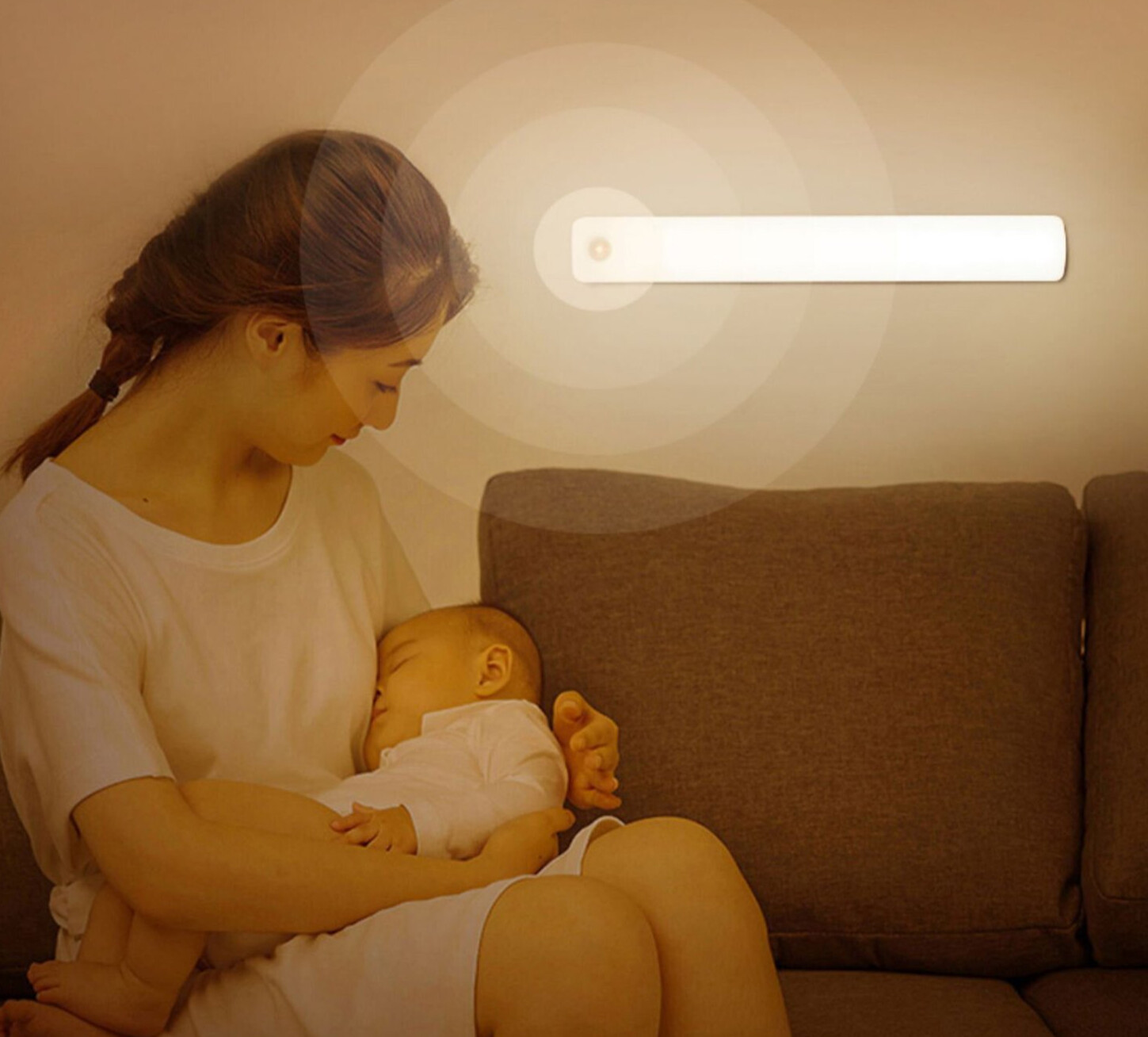 Scala con sensore di movimento intelligente, suono e controllo automatici, armadio, ricarica wireless notturna, luce notturna a LED_voghion.com
