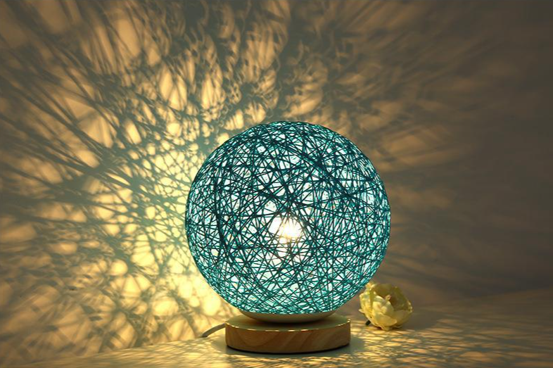 Rattan Ball Led Night Light Starry Sky Table Lamp For Bedroom_voghion.com