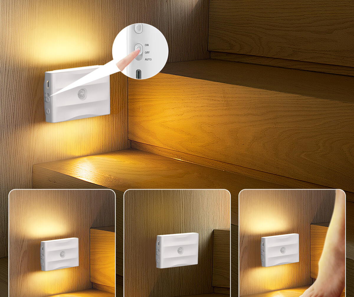 Smart LED Sensor Lamp Human Body Infrared USB Rechargeable Wireless Magnetic Night Light_voghion.com
