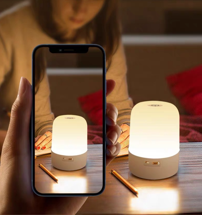 Luce notturna ricaricabile per camera da letto con telecomando, protezione per gli occhi sensibile al tocco, luce per dormire la notte,_voghion.com