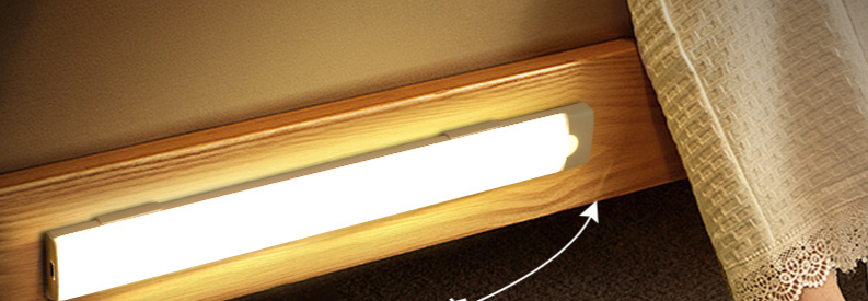 Ultra-Thin Wardrobe Cabinet LED Motion Sensor Night Rechargeable Magnetic Smart Bedside Strip Light_voghion.com