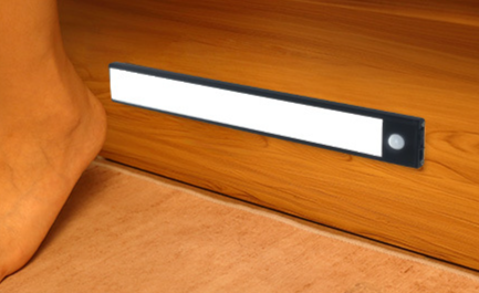 Ultra-Thin Wardrobe Cabinet LED Motion Sensor Night Rechargeable Magnetic Smart Bedside Strip Light_voghion.com