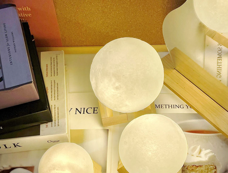 Creative Hand-painted Moon Night Light Led Bedroom Bedside Lamp_voghion.com