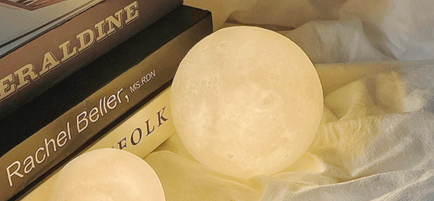 Creative Hand-painted Moon Night Light Led Bedroom Bedside Lamp_voghion.com