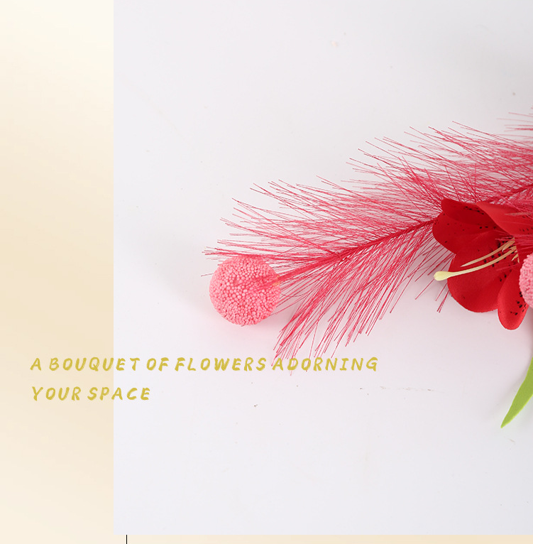 Ramo de lirios y bolas doradas flores artificiales con junco_voghion.com